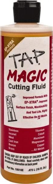 Tap Magic - Tap Magic EP-Xtra, 1 Pt Bottle Cutting & Tapping Fluid - Semisynthetic, For Boring, Broaching, Drilling, Engraving, Facing, Milling, Reaming, Sawing, Threading, Turning - Eagle Tool & Supply