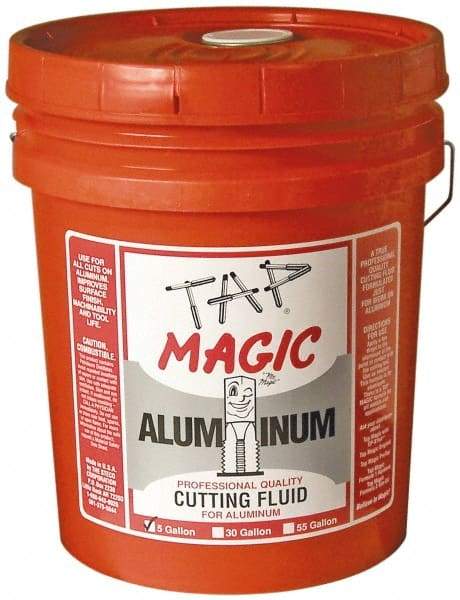 Tap Magic - Tap Magic Aluminum, 5 Gal Pail Cutting & Tapping Fluid - Semisynthetic, For Boring, Broaching, Drilling, Engraving, Facing, Milling, Reaming, Sawing, Threading, Turning - Eagle Tool & Supply