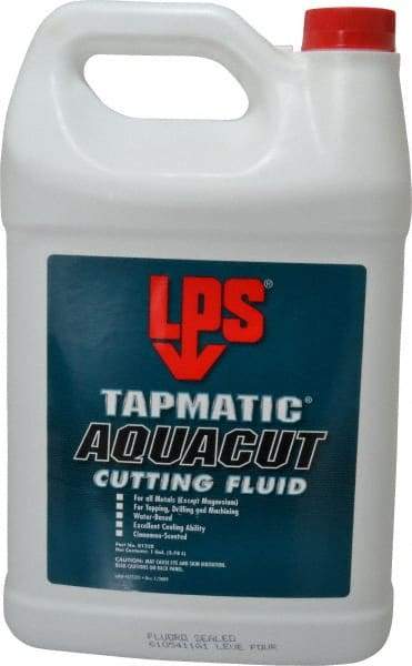 LPS - Tapmatic AquaCut, 1 Gal Bottle Cutting & Tapping Fluid - Water Soluble, For Boring, Broaching, Drawing, Drilling, Engraving, Facing, Finishing, Grinding, Milling, Reaming, Sawing, Stamping, Tapping, Threading, Turning - Eagle Tool & Supply