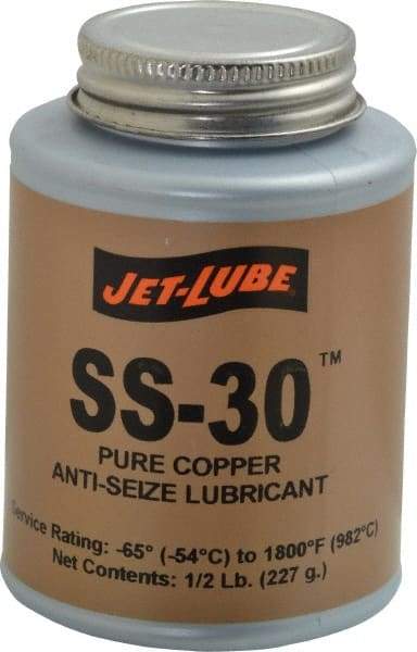 Jet-Lube - 0.5 Lb Can High Temperature Anti-Seize Lubricant - Copper, -65 to 1,800°F, Copper Colored, Water Resistant - Eagle Tool & Supply