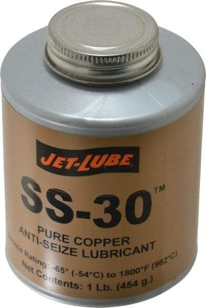 Jet-Lube - 1 Lb Can High Temperature Anti-Seize Lubricant - Copper, -65 to 1,800°F, Copper Colored, Water Resistant - Eagle Tool & Supply