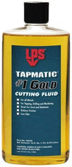 LPS - Tapmatic #1 Gold, 1 Pt Bottle Cutting & Tapping Fluid - Straight Oil, For Boring, Broaching, Drilling, Engraving, Facing, Milling, Reaming, Sawing, Tapping, Threading, Turning - Eagle Tool & Supply