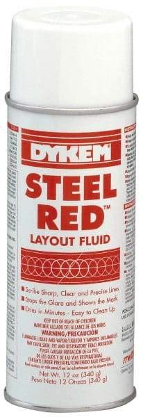 Dykem - Red Layout Fluid - 12 Ounce Aerosol Can - Eagle Tool & Supply