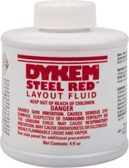 Dykem - Red Layout Fluid - 4 Ounce Brush Top Can - Eagle Tool & Supply