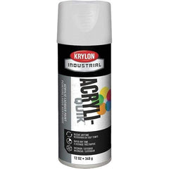 Krylon - White, 12 oz Net Fill, Gloss, Lacquer Spray Paint - 15 to 20 Sq Ft per Can, 16 oz Container, Use on Cabinets, Color Coding Steel & Lumber, Conduits, Drums, Ducts, Furniture, Motors, Pipelines, Tools - Eagle Tool & Supply