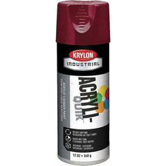 Krylon - Cherry Red, 12 oz Net Fill, Gloss, Lacquer Spray Paint - 15 to 20 Sq Ft per Can, 16 oz Container, Use on Cabinets, Color Coding Steel & Lumber, Conduits, Drums, Ducts, Furniture, Motors, Pipelines, Tools - Eagle Tool & Supply