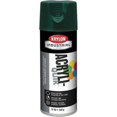 Krylon - Hunter Green, 12 oz Net Fill, Gloss, Lacquer Spray Paint - 15 to 20 Sq Ft per Can, 16 oz Container, Use on Cabinets, Color Coding Steel & Lumber, Conduits, Drums, Ducts, Furniture, Motors, Pipelines, Tools - Eagle Tool & Supply