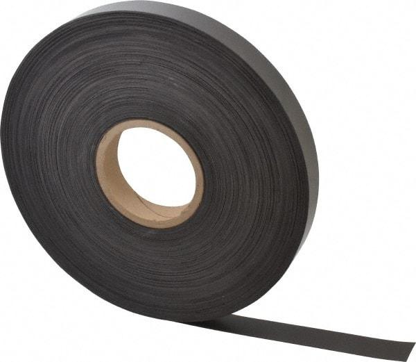 Mag-Mate - 200' Long x 1" Wide x 1/32" Thick Flexible Magnetic Strip - 8 Lb Max Pull Force, 4 Linear Ft/Lb Magnetic Pull Force, Plain Back - Eagle Tool & Supply