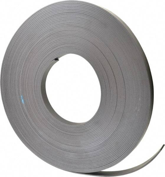 Mag-Mate - 100' Long x 3/4" Wide x 1/8" Thick Flexible Magnetic Strip - 12 Lb Max Pull Force, 14 Linear Ft/Lb Magnetic Pull Force, Plain Back - Eagle Tool & Supply