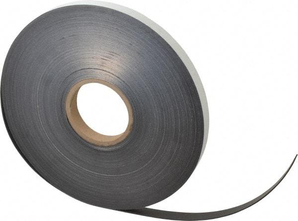 Mag-Mate - 100' Long x 3/4" Wide x 1/16" Thick Flexible Magnetic Strip - 10 Lb Max Pull Force, 5 Linear Ft/Lb Magnetic Pull Force, Adhesive Back - Eagle Tool & Supply