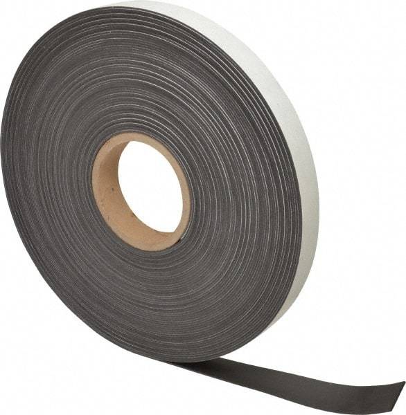 Mag-Mate - 100' Long x 1" Wide x 1/16" Thick Flexible Magnetic Strip - 12 Lb Max Pull Force, 6 Linear Ft/Lb Magnetic Pull Force, Adhesive Back - Eagle Tool & Supply