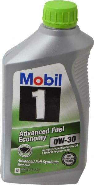 Mobil - 1 Quart Synthetic Engine Oil - Grade 0W-30 - Eagle Tool & Supply