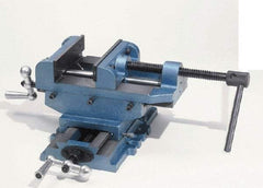 Palmgren - 6" Jaw Opening Capacity x 2" Throat Depth, Horizontal Drill Press Vise - 6" Wide Jaw, Cross Slide Base, Standard Speed, 8" OAL x 7-1/4" Overall Height - Eagle Tool & Supply