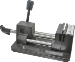 Palmgren - 3" Jaw Opening Capacity x 1" Throat Depth, Horizontal Drill Press Vise - 3" Wide Jaw, Stationary Base, Standard Speed, 12-1/4" OAL x 2-3/4" Overall Height - Eagle Tool & Supply