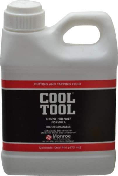 Monroe Fluid Technology - Cool Tool, 1 Pt Can Cutting & Tapping Fluid - Straight Oil, For Blanking, Boring, Broaching, Drilling, Hobbing, Milling, Reaming, Tapping, Turning - Eagle Tool & Supply