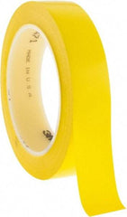 3M - Yellow Solid Color Vinyl Tape - 1" Wide x 108' Long x 5.2 mil Thick, General Traffic - Eagle Tool & Supply