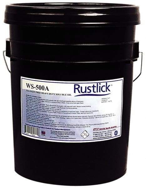 Rustlick - Rustlick WS-500A, 5 Gal Pail Cutting & Grinding Fluid - Water Soluble, For Machining - Eagle Tool & Supply