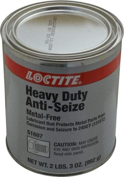 Loctite - 35 oz Can General Purpose Anti-Seize Lubricant - Calcium Fluoride/Graphite, -29 to 2,399°F, Gray, Water Resistant - Eagle Tool & Supply