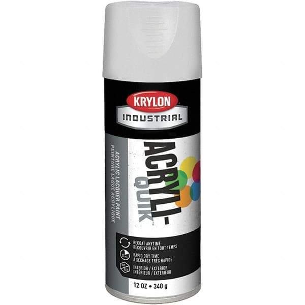 Krylon - White, 12 oz Net Fill, Semi Gloss, Lacquer Spray Paint - 15 to 20 Sq Ft per Can, 16 oz Container, Use on Cabinets, Color Coding Steel & Lumber, Conduits, Drums, Ducts, Furniture, Motors, Pipelines, Tools - Eagle Tool & Supply