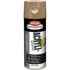 Krylon - Khaki (Color), 12 oz Net Fill, Gloss, Lacquer Spray Paint - 15 to 20 Sq Ft per Can, 16 oz Container, Use on Cabinets, Color Coding Steel & Lumber, Conduits, Drums, Ducts, Furniture, Motors, Pipelines, Tools - Eagle Tool & Supply