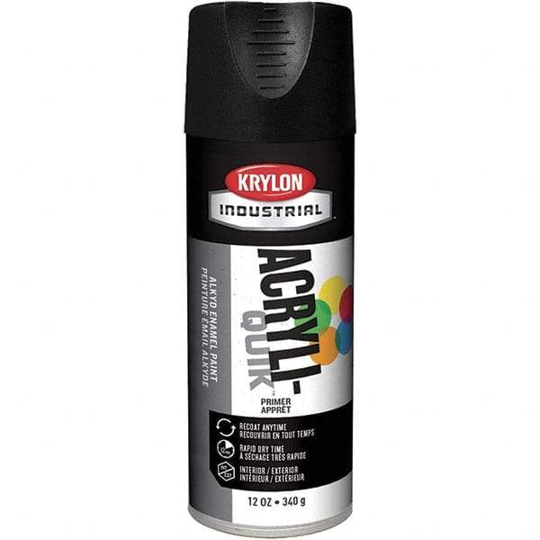 Krylon - 16 oz Charcoal Black Primer - 15 to 20 Sq Ft Coverage, Direct to Metal, Quick Drying, Interior/Exterior - Eagle Tool & Supply