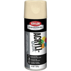 Krylon - Almond (Color), 12 oz Net Fill, Gloss, Lacquer Spray Paint - 15 to 20 Sq Ft per Can, 16 oz Container, Use on Cabinets, Color Coding Steel & Lumber, Conduits, Drums, Ducts, Furniture, Motors, Pipelines, Tools - Eagle Tool & Supply