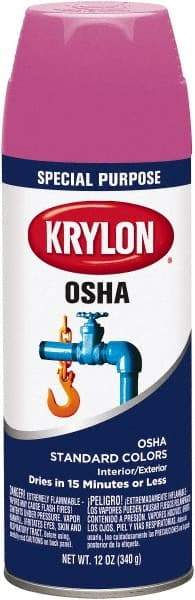 Krylon - OSHA Purple, 12 oz Net Fill, Gloss, Enamel Spray Paint - 15 to 20 Sq Ft per Can, 12 oz Container, Use on Ceramics, Glass, Metal, Plaster, Wood - Eagle Tool & Supply