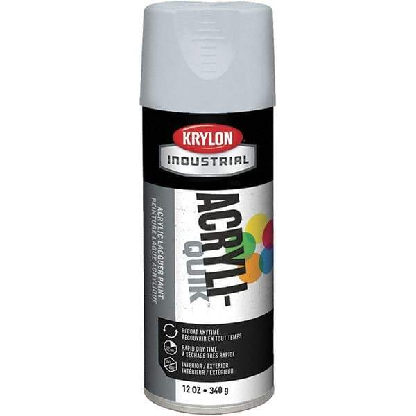 Krylon - Pewter Gray, 12 oz Net Fill, Gloss, Lacquer Spray Paint - 15 to 20 Sq Ft per Can, 16 oz Container, Use on Cabinets, Color Coding Steel & Lumber, Conduits, Drums, Ducts, Furniture, Motors, Pipelines, Tools - Eagle Tool & Supply