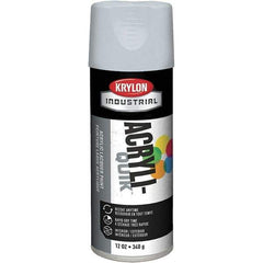 Krylon - Pewter Gray, 12 oz Net Fill, Gloss, Lacquer Spray Paint - 15 to 20 Sq Ft per Can, 16 oz Container, Use on Cabinets, Color Coding Steel & Lumber, Conduits, Drums, Ducts, Furniture, Motors, Pipelines, Tools - Eagle Tool & Supply