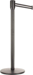 Tensator - 40" High, Tensabarrier Post - Black Steel Post, 90" Tape - Eagle Tool & Supply