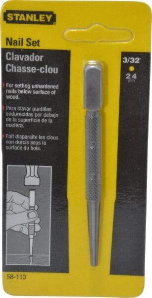 Stanley - Nail Punch - 4" OAL, Steel - Eagle Tool & Supply