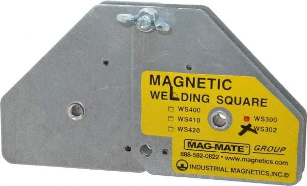 Mag-Mate - 7-5/8" Wide x 1-3/8" Deep x 3-3/4" High, Rare Earth Magnetic Welding & Fabrication Square - 120 Lb Average Pull Force - Eagle Tool & Supply