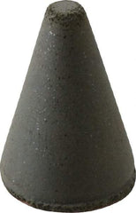 Cratex - 7/8" Max Diam x 1-1/4" Long, Taper, Rubberized Point - Coarse Grade, Silicon Carbide, 1/4" Arbor Hole, Unmounted - Eagle Tool & Supply