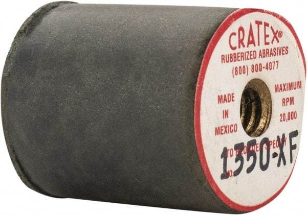 Cratex - 7/8" Max Diam x 1" Long, Cylinder, Rubberized Point - Very Fine Grade, Silicon Carbide, 1/4" Arbor Hole, Unmounted - Eagle Tool & Supply