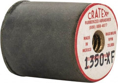 Cratex - 7/8" Max Diam x 1" Long, Cylinder, Rubberized Point - Very Fine Grade, Silicon Carbide, 1/4" Arbor Hole, Unmounted - Eagle Tool & Supply
