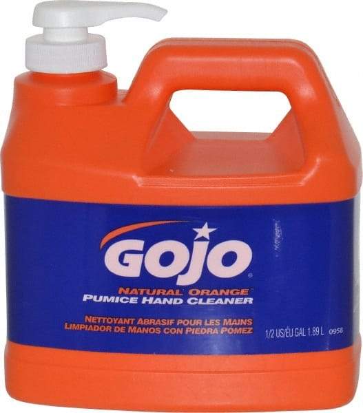 GOJO - 1/2 Gal Pump Bottle Liquid Hand Cleaner - General Duty, Orange Scent - Eagle Tool & Supply