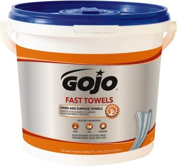 GOJO - Pre-Moistened Hand Cleaning Wipes - Center Pull, 12-1/4" x 10-1/2" Sheet Size, Blue - Eagle Tool & Supply