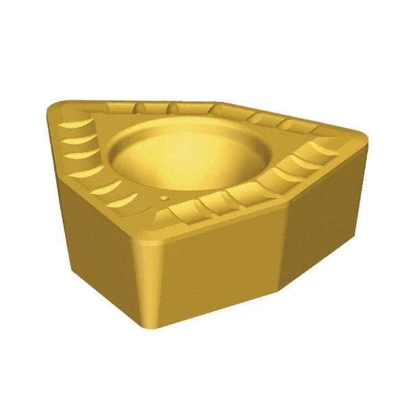 Kennametal - DFT110508 MD Grade KC7140 Carbide Indexable Drill Insert - TiN Finish, Trigon, 17.6mm Inscribed Circle - Eagle Tool & Supply