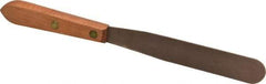 Ampco - 1" Wide Nickel Copper Spatula - Stiff, Wood Handle, 10-1/4" OAL - Eagle Tool & Supply