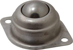 Value Collection - 1 Inch Diameter, Oval, Stainless Steel Ball Transfer - 1.1875 Inch Mount Height, 125 Lb. Capacity - Eagle Tool & Supply