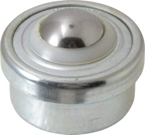 Value Collection - 1 Inch Diameter, Round, Carbon Steel Ball Transfer - 2 Inch Overall Diameter, 1.4375 Inch Mount Height, 125 Lb. Capacity - Eagle Tool & Supply