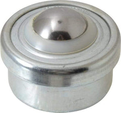 Value Collection - 1 Inch Diameter, Round, Carbon Steel Ball Transfer - 2 Inch Overall Diameter, 1.4375 Inch Mount Height, 125 Lb. Capacity - Eagle Tool & Supply