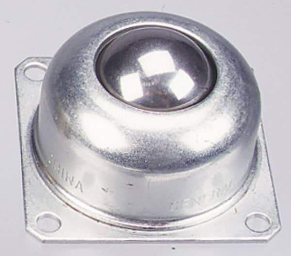 Value Collection - 1-1/2 Inch Diameter, Square, Stainless Steel Ball Transfer - 1.8125 Inch Mount Height, 250 Lb. Capacity - Eagle Tool & Supply