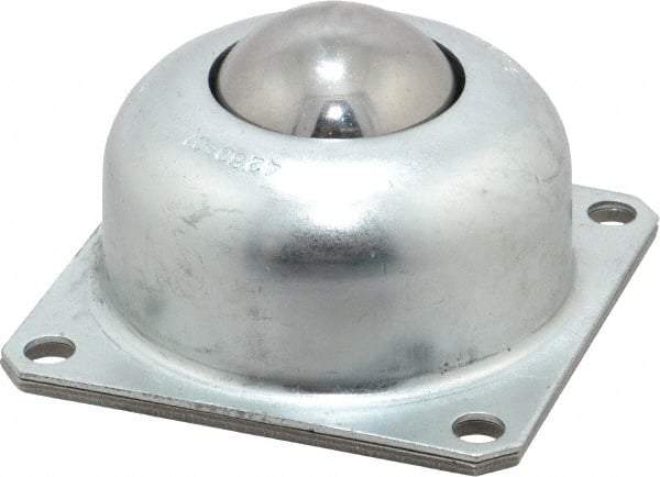 Value Collection - 1-1/2 Inch Diameter, Square, Carbon Steel Ball Transfer - 1.8125 Inch Mount Height, 250 Lb. Capacity - Eagle Tool & Supply