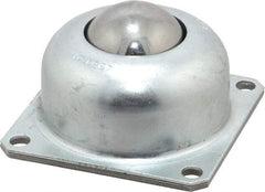 Value Collection - 1-1/2 Inch Diameter, Square, Carbon Steel Ball Transfer - 1.8125 Inch Mount Height, 250 Lb. Capacity - Eagle Tool & Supply