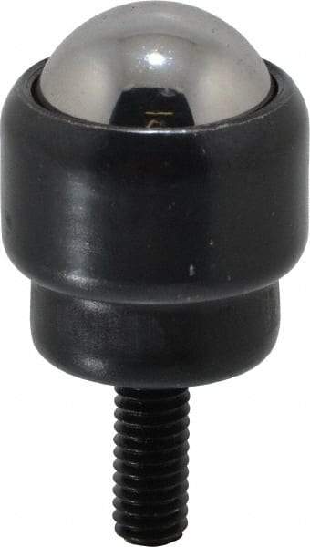 Value Collection - 1 Inch Diameter, Round, Carbon Steel Ball Transfer - 1.2188 Inch Overall Diameter, 1.4375 Inch Mount Height, 125 Lb. Capacity - Eagle Tool & Supply