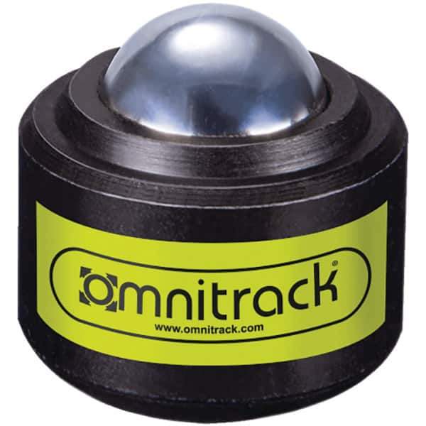 Value Collection - 1/2 Inch Diameter, Round, Chrome Steel Ball Transfer - 7/8 Inch Overall Diameter, 7/8 Inch Mount Height, 100 Lb. Capacity - Eagle Tool & Supply