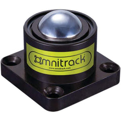 Value Collection - 1 Inch Diameter, Square, Chrome Steel Ball Transfer - 1-3/4 Inch Overall Diameter, 1-5/8 Inch Mount Height, 500 Lb. Capacity - Eagle Tool & Supply