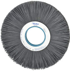 Weiler - 12" OD, 3-1/4" Arbor Hole, Crimped Nylon Wheel Brush - 1" Face Width, 3-5/16" Trim Length, 0.04" Filament Diam, 1,800 RPM - Eagle Tool & Supply