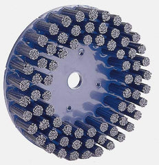 Weiler - 10" 120 Grit Silicon Carbide Crimped Disc Brush - Fine Grade, Plain Hole Connector, 1-1/2" Trim Length, 7/8" Arbor Hole - Eagle Tool & Supply